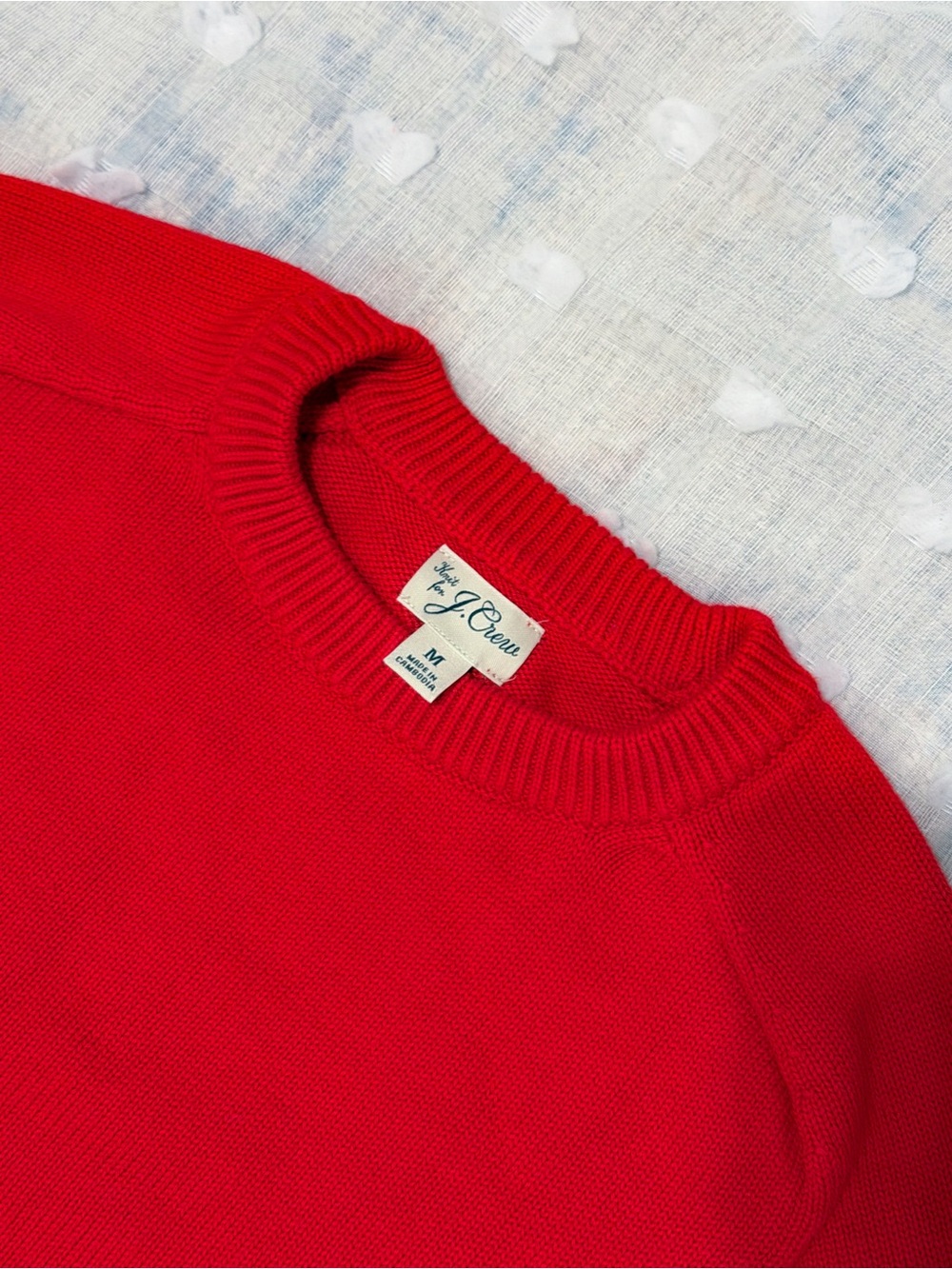 New! 100% cotton J Crew Men's Red Classic Crewneck Sweater - Medium